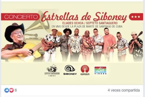 Conciertazo del Septeto Santiaguero y Eliades Ochoa en directo para todo el mundo