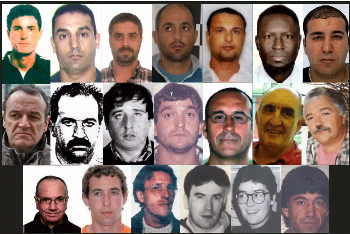 Los fugitivos más buscados por la Guardia Civil española